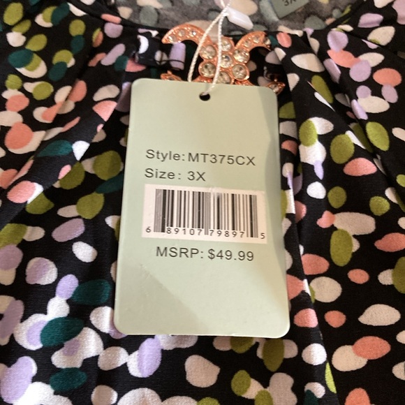 Nwt Liz & Lilli woman’s plus size 3X blouse short sleeve - Picture 4 of 12